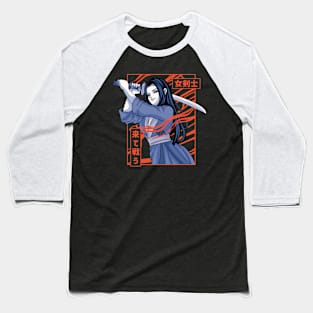 Japanese Katana Anime Girl Baseball T-Shirt